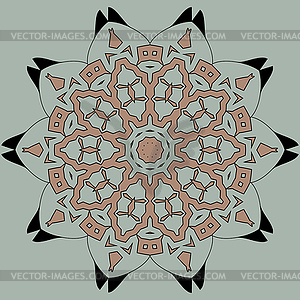 Lace floral colorful ethnic ornament kaleidoscop - vector clipart