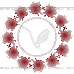 Set of red snowflakes holiday - vector image