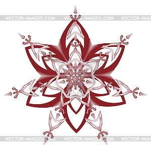 Set of red snowflakes holiday - vector image