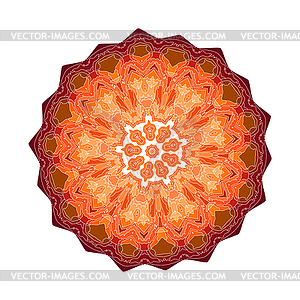 Lace floral colorful ethnic ornament - vector image