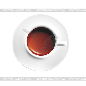 Белый фарфоровую чашку черного кофе - векторное изображение