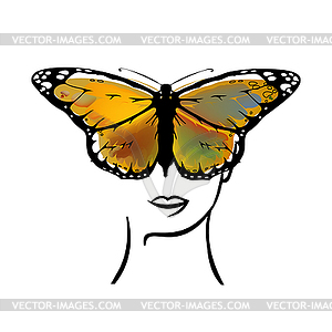Набор бабочки Монарх с крыльями - клипарт в векторном формате