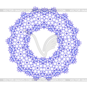 Lace floral colorful ethnic ornament - vector image