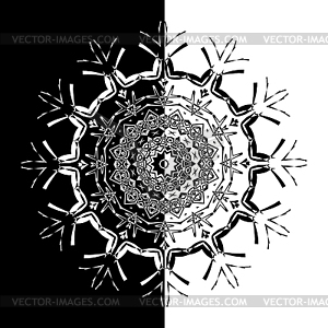 Lace black ethnic ornament drawn coal - vector clipart