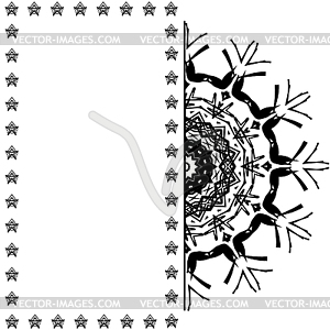 Lace black ethnic ornament drawn coal - royalty-free vector image