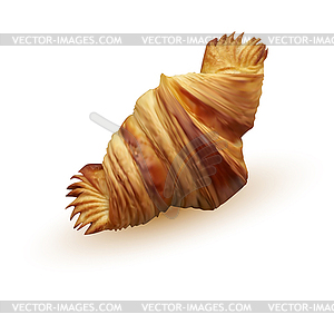 Fresh and tasty briosh Golden croissant - vector clip art