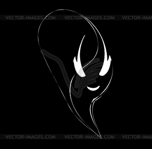 Beauty face girl portrait black-white - vector clipart / vector image