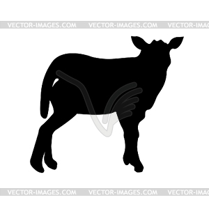 Black silhouette of sheep - vector clip art