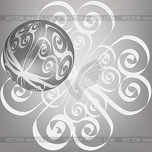 Shiny silver surround ball - vector clipart