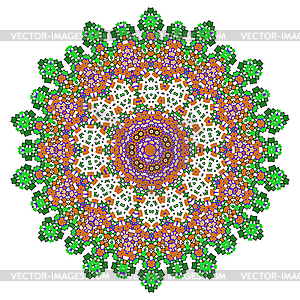 Lace floral colorful ethnic ornament kaleidoscop - vector clip art