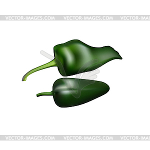 Set of Realistic picture Cayenne red pepper - vector clipart