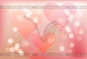 Spring romantic background in pink with hearts - vector EPS clipart