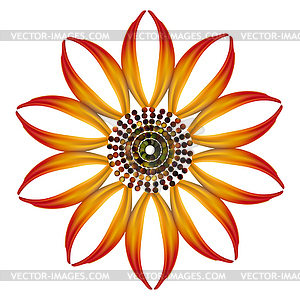 Abstracty Golden fire flower - vector image