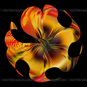 Abstracty Golden fire flower - vector image