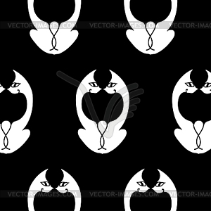 Black cat with glowing Golden eyes pattern - vector image