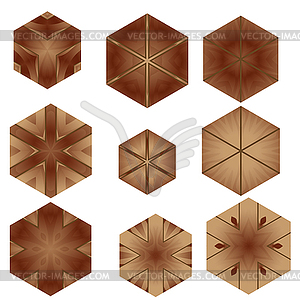 Различные деревянные плитки фона пол мозаика - векторная графика