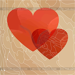 Romantic red pattern with hearts - vector image