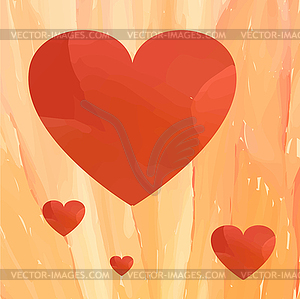 Romantic red pattern with hearts - vector clip art