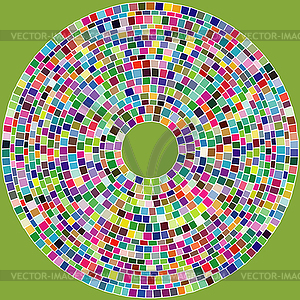 Abstract spherical gold green pink squares - vector clip art