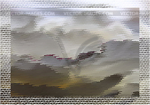 Абстрактные фантастический серый пейзаж - изображение векторного клипарта