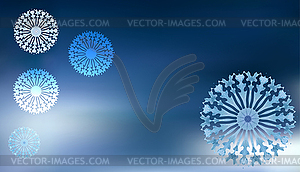 Abstract expressionism, fantastic blue landscape - vector clipart