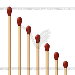 Set of Unused matches - stock vector clipart