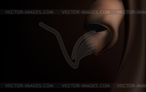 Dark brown female portrait vampire - vector image