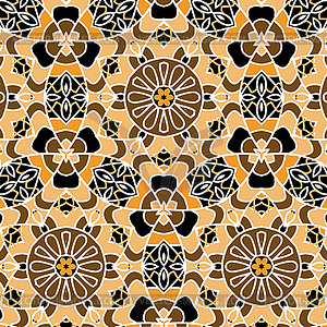 Primitive simple retro seamless pattern mosaic - vector clipart