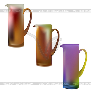 High transparent glass jug for juice - vector image