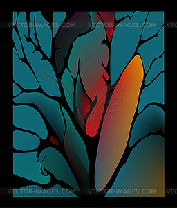 Surround fantastic artistic collage with twigs and - color vector clipart