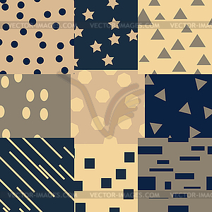 Set of 9 abstract seamless patterns - vector clipart