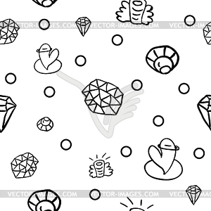 Minimalistic seamless pattern with cute doodles - vector clipart