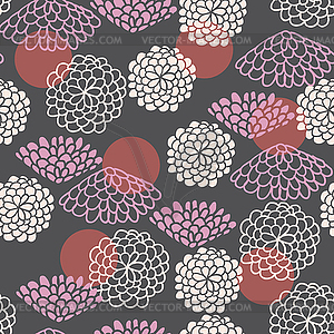 Minimalistic floral seamless pattern - vector clipart