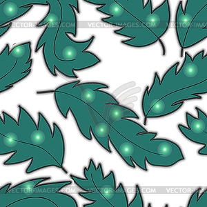 Seamless pattern with feathers - color vector clipart