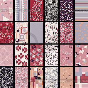 Set of 24 abstract hand-drawn seamless patterns - vector clip art