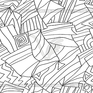 Ethnic abstract hand-drawn seamless pattern - vector clip art