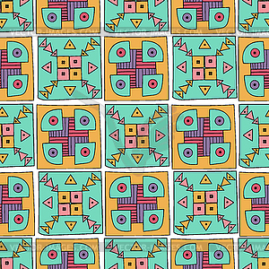 Ethnic abstract hand-drawn seamless pattern - vector image