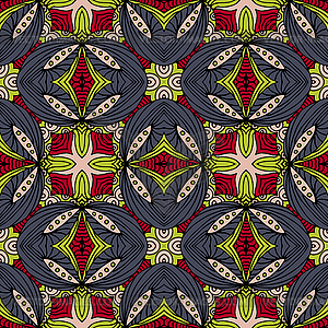 Ethnic abstract hand-drawn seamless pattern - vector clip art