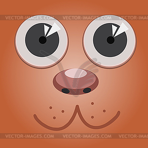 Cute cartoon dog face - vector image