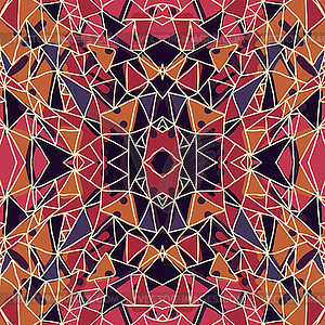 Ethnic triangle abstract hand-drawn seamless pattern - vector clipart