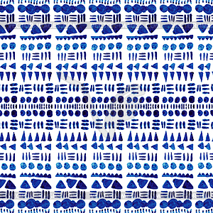 Ethnic tribal watercolor seamless pattern - vector EPS clipart