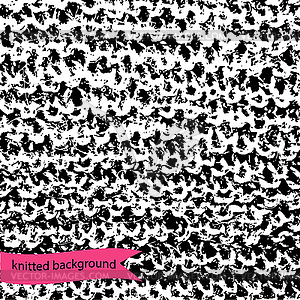 Monochrome knitted grunge background - vector clip art