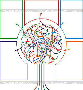 Concept of colorful tree with arrows for different - vector image