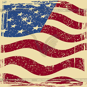 American grunge flag. Grunge effect can be cleaned - vector image