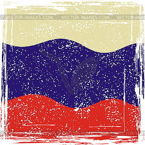 Russian grunge flag. Grunge effect can be cleaned - vector image