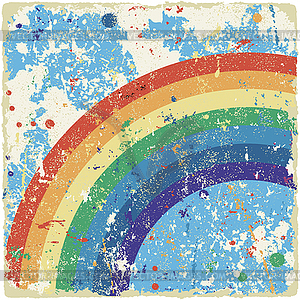 Abstract grunge background with rainbow - vector image