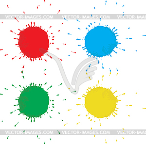 Set of different ink blots - vector image