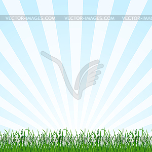 Landscape background with grass and sky - vector image