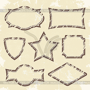 Set of retro style grunge frames - vector clipart