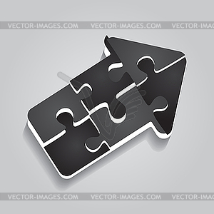 Arrow puzzle concept on gray background - vector clipart / vector image